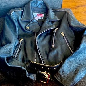 INDIAN MOTORCYCLE 1901 PATCHED BLACK LEATHER JACKET WOMAN’S M